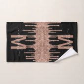 Chic Roos Gold Driving Glitter Monogram Naam Bad Handdoek (Handdoek)