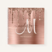 Chic Roos Gold Driving Glitter Monogram Schets Notitieboek (Voorkant)
