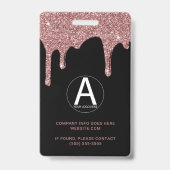 Chic Roos Gold Driving Glitter Photo Badge (Achterkant)