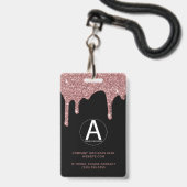 Chic Roos Gold Driving Glitter Photo Badge (Achterkant met lanyard)