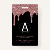 Chic Roos Gold Driving Glitter Photo Badge (Achterkant)