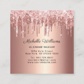 Chic Roos Gold Driving Glitter Professional Vierkante Visitekaartje (Achterkant)