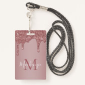 Chic Roos Gold Driving Sparkle Glitter Monogram Badge (Achterkant met draagriem)