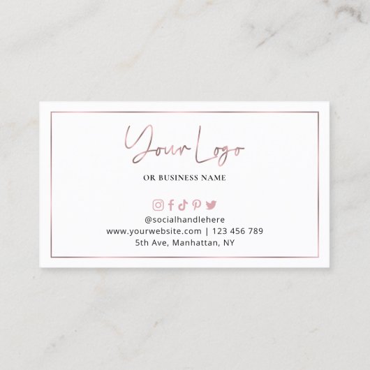 Chic Roos Gold Elegant Beauty Salon of Spa Stamp Klantenkaartje (Achterkant)