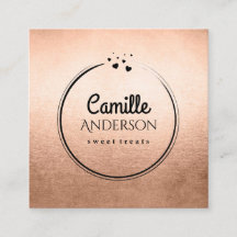 Chic Roos Gold en Black Hearts Visitekaartje