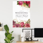 Chic Roos Gold en Blush Weddenschap Welkom Poster (Thuiskantoor)