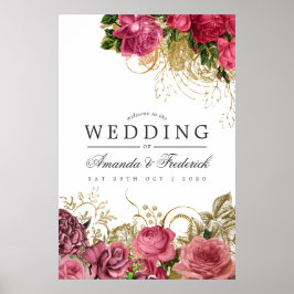  Chic Roos Gold en Blush Weddenschap Welkom Poster