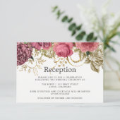  Chic Roos Gold en Blush Weddenschappen Kaart (Staand voorkant)