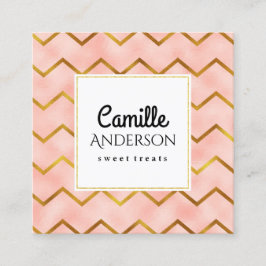 Chic Roos Gold en Chevron Stripes Visitekaartje