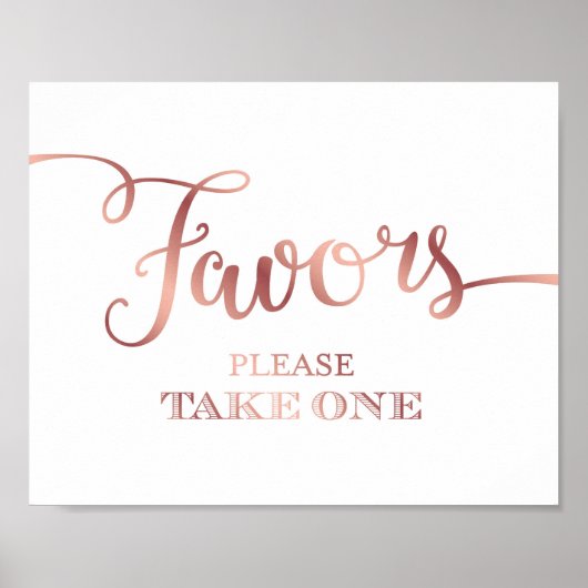 Chic Roos Gold FAVORS GELIEVE ÉÉN Sign Print TE NE (Voorkant)