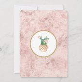 Chic Roos Gold Fiesta Baby shower Uitnodigen Geome Kaart (Achterkant)