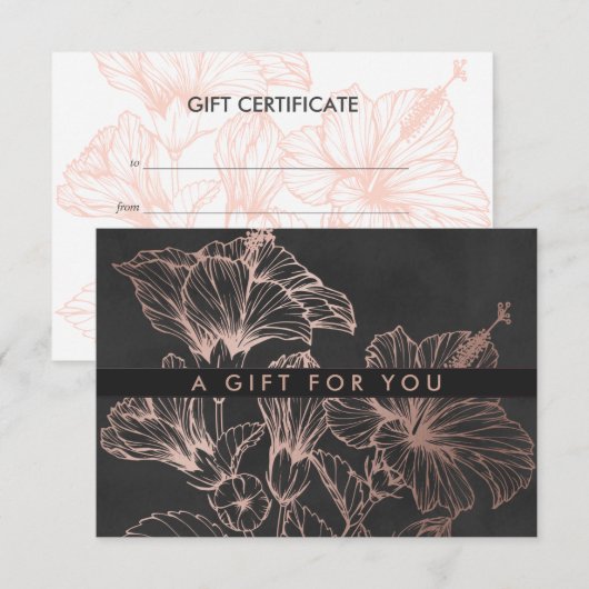 Chic Roos Gold Floral | Cadeaubon (Voorkant / Achterkant)