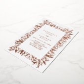 Chic Roos Gold Floral Line Art Drawing Wedding Folie Uitnodiging (Gedraaid)