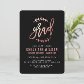 Chic Roos Gold Foil | Afstudeerpartij Kaart (Staand voorkant)