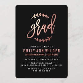 Chic Roos Gold Foil | Afstudeerpartij Kaart
