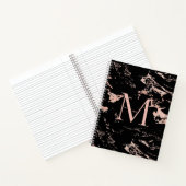 Chic Roos Gold Foil Black Marble Monogram Notitieboek (Binnen)