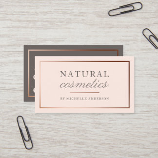 Chic Roos Gold Foil & Blush Pink Natural Cosmetics Visitekaartje
