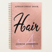 Chic Roos Gold Foil Hair Appointbook Planner (Voorkant)