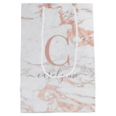 Chic Roos Gold Foil marble Monogram Medium Cadeauzakje (Achterkant)