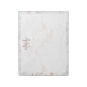Chic Roos Gold Foil marble Monogram Notitieblok (Linkerzijde)