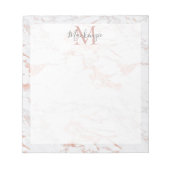 Chic Roos Gold Foil marble Monogram Notitieblok (Voorkant)