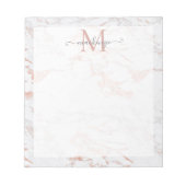 Chic Roos Gold Foil marble Monogram Notitieblok (Voorkant)