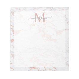 Chic Roos Gold Foil marble Monogram Notitieblok