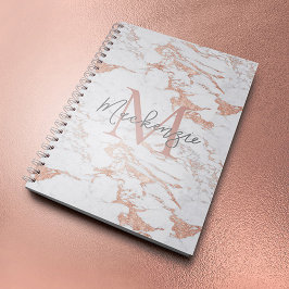 Chic Roos Gold Foil marble Monogram Notitieboek
