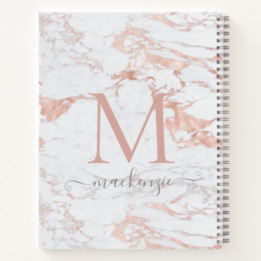 Chic Roos Gold Foil marble Monogram Notitieboek (Achterkant)
