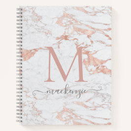 Chic Roos Gold Foil marble Monogram Notitieboek
