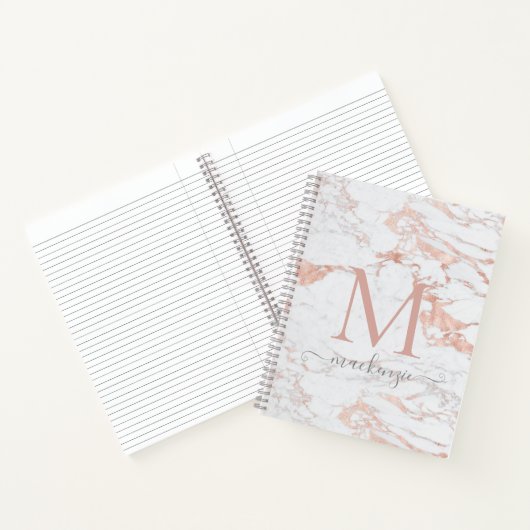 Chic Roos Gold Foil marble Monogram Notitieboek (Binnen)