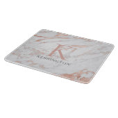 Chic Roos Gold Foil marble Monogram Snijplank (Hoek)