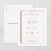 Chic Roos Gold Foil Mountain Wedding Uitnodiging Briefkaart (Voorkant / Achterkant)