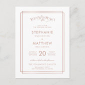 Chic Roos Gold Foil Mountain Wedding Uitnodiging Briefkaart (Voorkant)