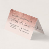 chic roos gold foil ombre blush eye aftercare visitekaartje (Achterkant)