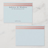 Chic Roos Gold Foil Stripes | Blauwe advieskaarten Informatiekaartje (Voorkant / Achterkant)