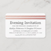 Chic Roos Gold Foil Stripes Evening Event Ticket (Voorkant)