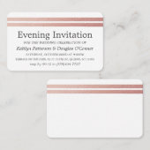 Chic Roos Gold Foil Stripes Evening Event Ticket (Voorkant / Achterkant)