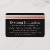 Chic Roos Gold Foil Stripes Evening Event Ticket (Voorkant)