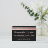 Chic Roos Gold Foil Stripes Evening Event Ticket (Staand voorkant)