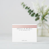 Chic Roos Gold Foil Stripes | Witte advieskaarten Informatiekaartje (Staand voorkant)