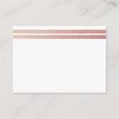 Chic Roos Gold Foil Stripes | Witte advieskaarten Informatiekaartje (Achterkant)