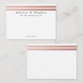 Chic Roos Gold Foil Stripes | Witte advieskaarten Informatiekaartje (Voorkant / Achterkant)