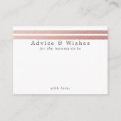 Chic Roos Gold Foil Stripes | Witte advieskaarten Informatiekaartje (Voorkant)