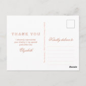 Chic Roos Gold Folie Afstuderen Dank u Foto Briefkaart (Achterkant)