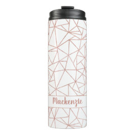 Chic Roos Gold Folie Geometrische naam of Monogram Thermosbeker