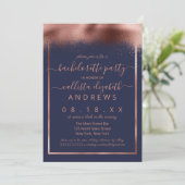 Chic Roos Gold Folie Gesproeid Confetti Bacheloret Kaart (Staand voorkant)