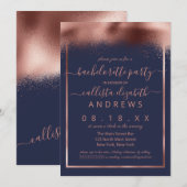 Chic Roos Gold Folie Gesproeid Confetti Bacheloret Kaart (Voorkant / Achterkant)