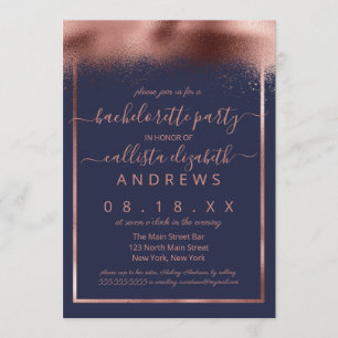 Chic Roos Gold Folie Gesproeid Confetti Bacheloret Kaart