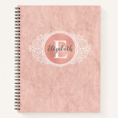 Chic Roos Gold Folie Monogram Naam Spiral Notitieb Notitieboek (Voorkant)